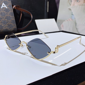 Semi Rimmed Diamond Shape <b>Sunglasses</b> Women UV400 PC Frame Type 3 Sunshades Durable Cross Border Style - Product Image 3