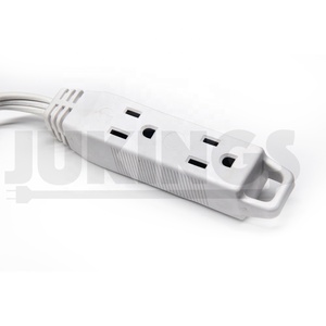 Trong nhà văn phòng cấu hình thấp dây mở rộng màu trắng với 3 cửa Hàng nối đất 3 prong góc phải cắm phẳng dây điện dây mở rộng - Product Image 3