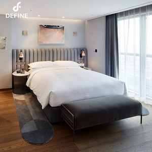 Hotel Furniture Supplier Modern Simple Style Hotel <strong>Guest</strong> Room Suites Bedroom Sets With Double Size <strong>Bed</strong> - Product Image 2
