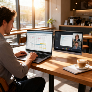 Moniteur <span class=keywords><strong>Portable</strong></span> de Jeu 14 Pouces, Écran Extenseur Fin FHD pour Ordinateur <span class=keywords><strong>Portable</strong></span> Type-C, Moniteur <span class=keywords><strong>Portable</strong></span> de Voyage - Product Image 2