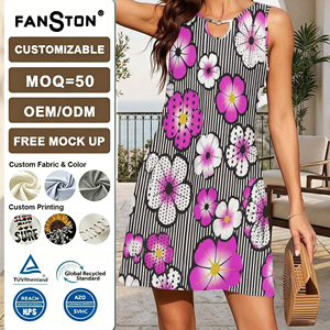 Vestido Geométrico Verde Oscuro para Mujer 2026 - Minifalda sin Mangas con Detalle de Herrajes Metálicos para Venta al Por Mayor - Product Image 2