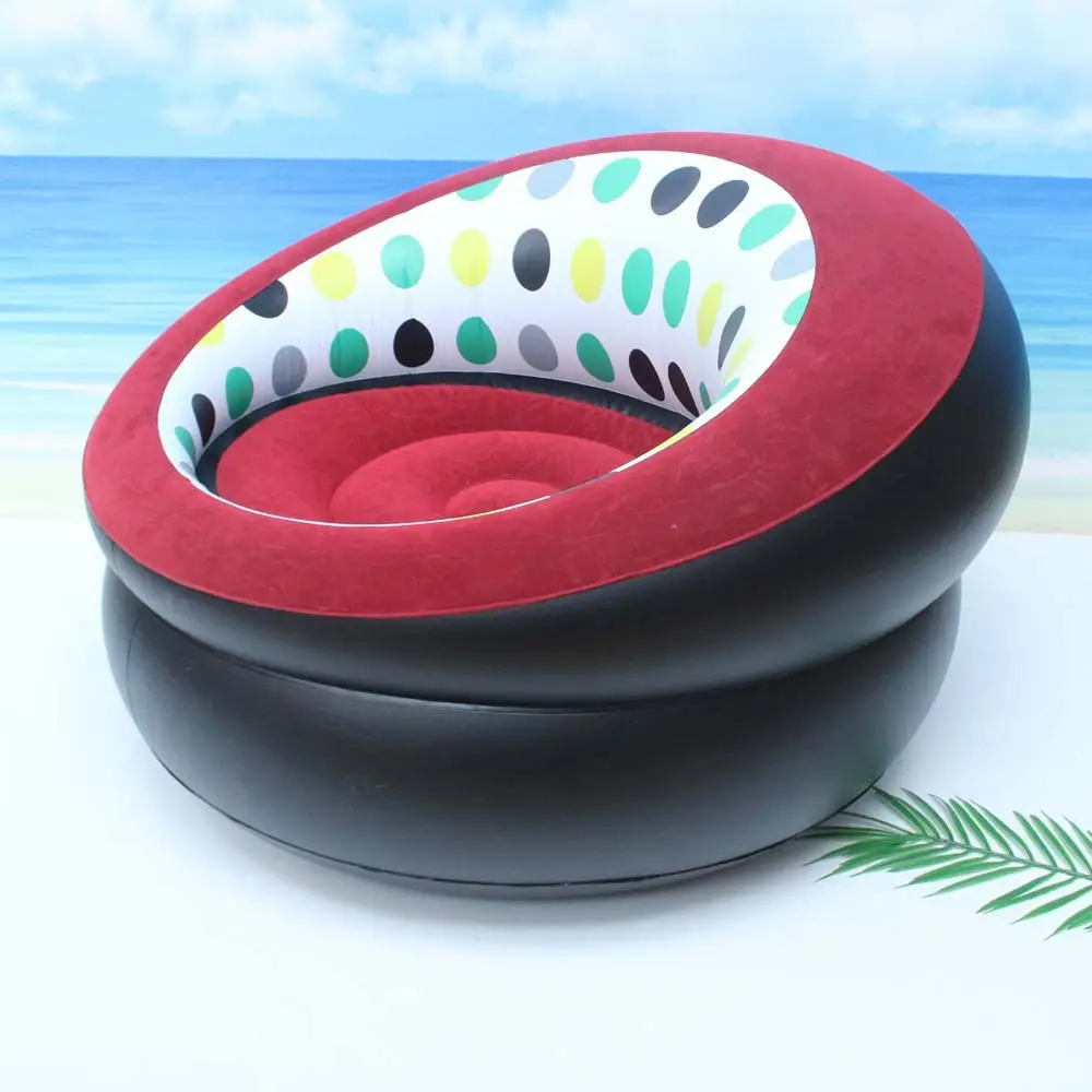 Berkelompok Putih Murah Luar Ruangan Pantai Tunggal Anak Dewasa Santai Santai Berkelompok Furnitur PVC Sofa Kursi Tiup Udara