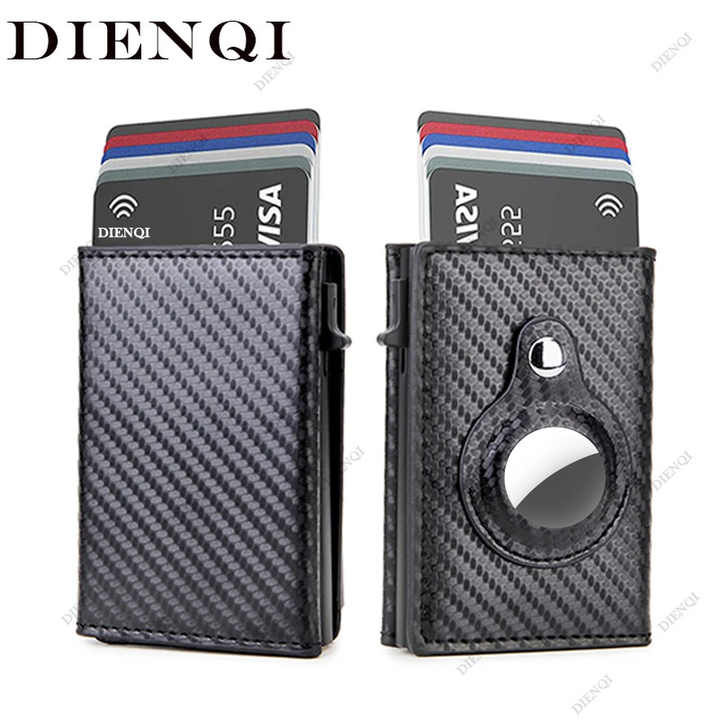 DIENQI RFID Carbon Fiber Airtag Wallets for Men - Slim & Stylish