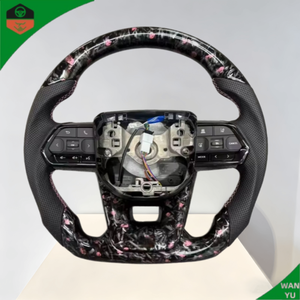 Volant en fibre de carbone forgée avec cuir perforé marron pour <span class=keywords><strong>Toyota</strong></span> Land Cruiser LC300 <span class=keywords><strong>2022</strong></span> 2023 2024 2025 GR Sport - Product Image 2