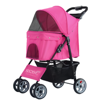Léger pliable détachable meilleur vendeur luxe nouvellement conçu 4 roues main pousser chariots pour animaux de compagnie pas cher grand chien poussette
