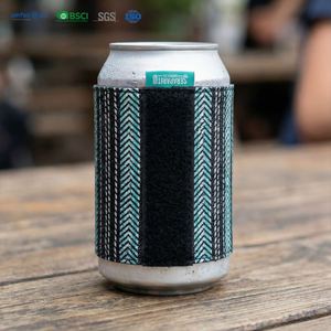 Vente en gros de porte-canettes isothermes en néoprène personnalisés avec logo imprimé en sérigraphie 330 ml - Imperméable, pliable, réutilisable, durable - Product Image 2