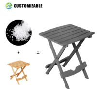 Table d'extérieur pliable contemporaine en PEHD, résistante aux intempéries, robuste, pour hôtels, cafés, centres de plage, sans éclats, sans peinture ni scellement