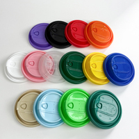 Couvre-gobelets jetables en PP/PS transparents, blancs, noirs, roses, bleus, jaunes, verts, diamètre 80 mm et 90 mm, pour boissons chaudes et froides
