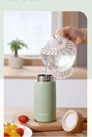Termo portátil de pequeña capacidad de doble pared frascos de vacío botella de agua de acero inoxidable con tapa de madera