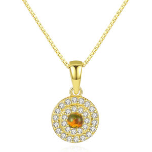 Collier à pendentif initial en argent sterling S925 au design original avec opale chaînes en or rhodié 18 carats ensemble de bijoux de mariage pour femmes - Product Image 1