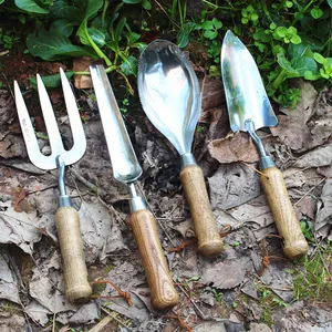 Ferramentas para jardim, conjunto de ferramentas de jardim com punho de madeira