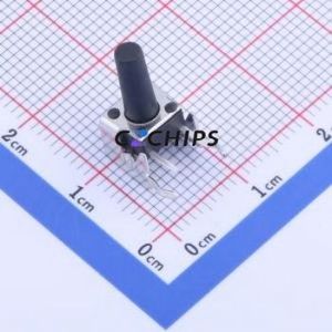 TS-1093C-A155B3-D1 Tactile Switch Bent Lead Through Hole-4P,6x6mm Single Pole Single Throw Round Button 2.5N Right Angle Insert - Product Image 1