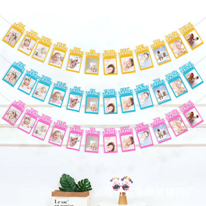 Bebé 1er cumpleaños fiesta foto pared decoración DIY foto Banner empavesado papel <span class=keywords><strong>guirnalda</strong></span> - Product Image 1