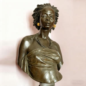 Scultura in Metallo Bronzo di Donna Africana, Statua Busto Tradizionale, Decorazione per la Casa, Regalo Personalizzato per Esterni - Product Image 6