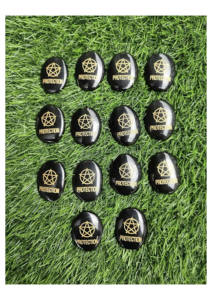 เหรียญมงคลหินอาเกตสีดำธรรมชาติรูปไข่ ป้องกันภัยและเสริมโชคลาภ ราคาสุดคุ้ม - Product Image 2