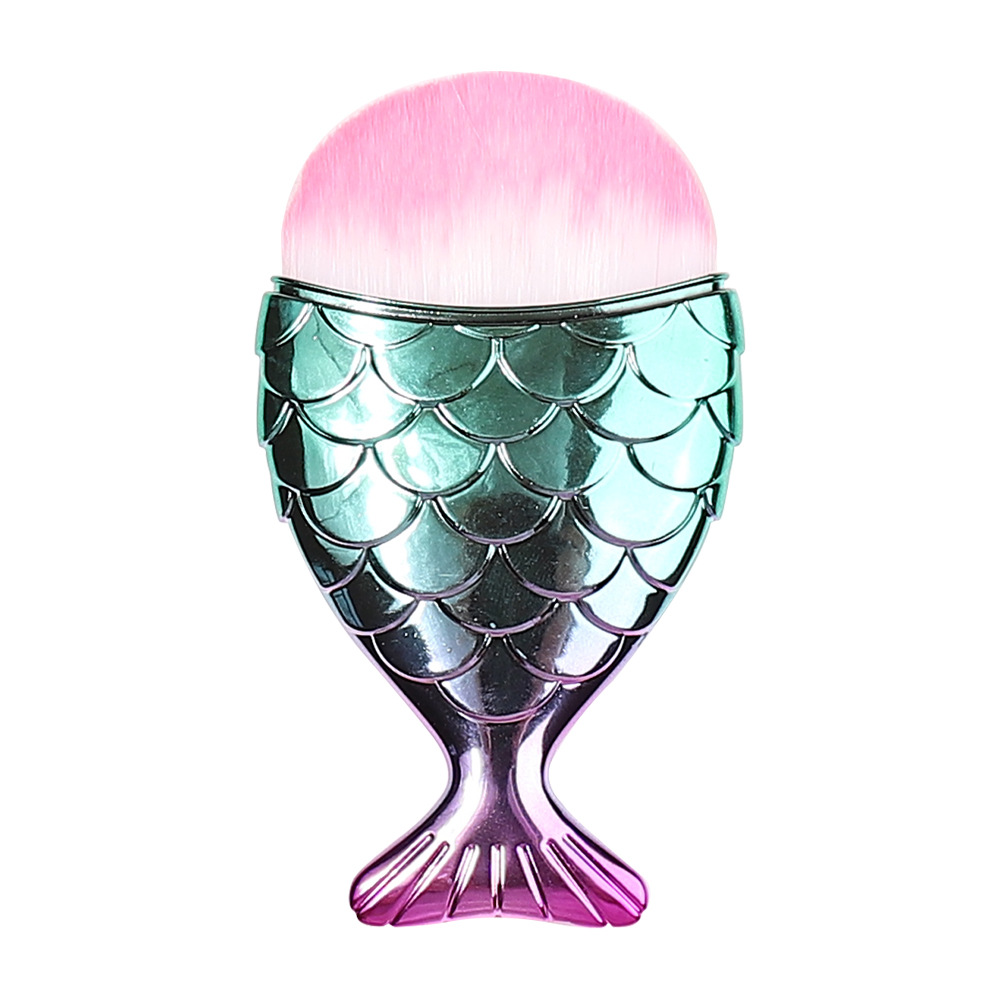 Brosse de nettoyage pour petits poissons à gradient de poudre verte-1pc