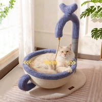 USMILEPET Griffoir et Lit pour Chat 2 en 1 en Sisal Naturel, Planche à Griffer Écologique en Sisal pour Chatons d'Intérieur, Nid Griffoir pour Chat