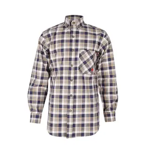 wholesale 7oz fr cotton nylon fire resistant fr plaid shirt