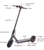 Scooter Eléctrico Plegable de Largo Alcance, Disponible en EE. UU. y la UE, con Monitoreo por Aplicación Bluetooth, Llantas Sólidas de 8.5 Pulgadas, para Viajes Urbanos