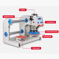 Máquina de Transferência Térmica Digital Pneumática 114*88*1350CM com Bancadas Duplas para Estampagem de Camisetas e Roupas