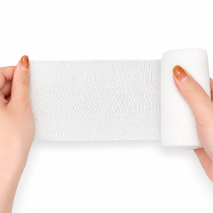 BLUENJOY Bande élastique médicale en spandex <span class=keywords><strong>blanc</strong></span> naturel, tissage uni, pour pansement des plaies - Product Image 3