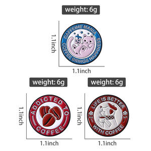 Kahve emaye Pin kafein mani kahve ile hayat daha iyidir mutluluk rozeti toplu getiriyor - Product Image 6