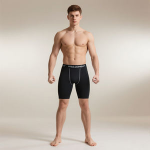 Pantalones cortos deportivos de cintura alta elástica para hombre, venta al por mayor, pantalones cortos para correr, entrenamiento, Fitness, ropa deportiva para hombre - Product Image 5