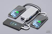 Batterie portable Li-polymère 20000 mAh avec logo personnalisé PD130W, câble Type-C intégré pour ordinateur portable et ordinateur