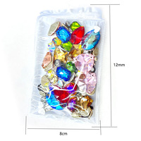 Strass en verre iridescent plaqué, formes irrégulières mélangées, pour nail art, accessoires DIY, 50 pièces par paquet