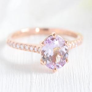 แหวนแต่งงานเงินแท้ 925 ประดับมอร์แกไนต์ ชุดแหวนมอร์แกไนต์ ขายส่ง - Product Image 2