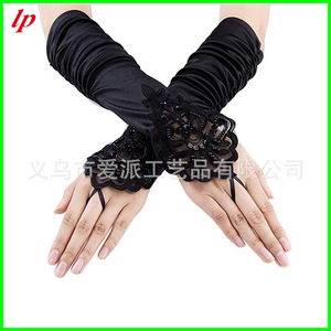 LPP4613 1920s Vintage Party Accessories Set Black Feather Headband <b>Earrings</b> Gloves Necklace Cigarette <b>Holder</b> For Costume Party - Product Image 2
