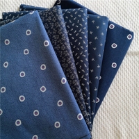 Tissu sergé 100% coton à imprimés floraux, couleur bleue, textile pour la maison