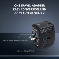 Chargeur mural GaN FOXCAN 35W Type-C PD à charge rapide, 4 ports, adaptateur de voyage universel international pour ordinateur portable