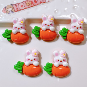 Offres Spéciales mignon <span class=keywords><strong>navet</strong></span> <span class=keywords><strong>lapin</strong></span> Kawaii breloques dos plat résine breloques breloques pour coque de téléphone - Product Image 6