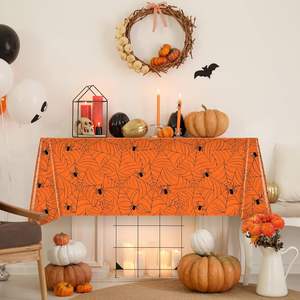 Nappe Rectangle Polyester Orange Halloween Spiderweb pour décoration intérieure et extérieure et fête pour hôtels - Product Image 2