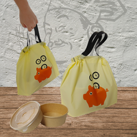 Sacs en plastique PE écologiques durables bleu sarcelle avec cordon de serrage, réutilisables, imperméables et résistants à l'huile pour les repas quotidiens et les pique-niques
