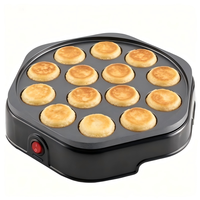 Machine à crêpes à contrôle automatique de la température, plaque hexagonale antiadhésive pour un nettoyage facile, mini machine à crêpes