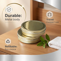 Boîte de rangement durable en métal circulaire vide avec couvercle à vis, de haute qualité, écologique, pour mini-bougies et cosmétiques