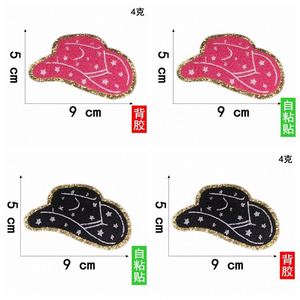 New Design <b>Iron</b> On/sticker Glitter Glod Edge Towel Hat Chenille Patch for Decoration - Product Image 4