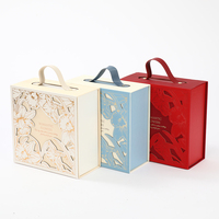 Boîte cadeau personnalisée de luxe avec couvercle rabattable pour bonbons et chaussettes de mariage, avec poignée, emballage en papier kraft de luxe, biodégradable et recyclable