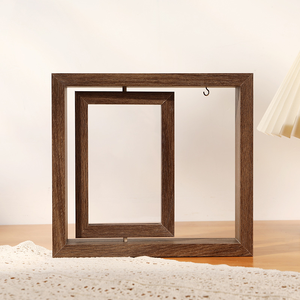 Rotate Photo Frame Office Picture Hanging Frames Modern Wooden Tabletop Holder Decor Lovers Home - Product Image 1
