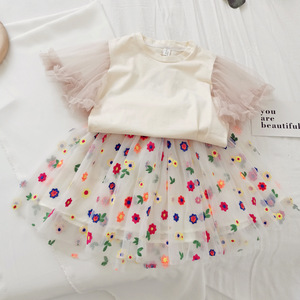 The Girl Does Not Wave Dot Design Sleeveless Shirt Dress + pink <b>Knickers</b> Summer Suit Girl Kids Clothing - Product Image 1