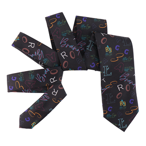<span class=keywords><strong>Cravate</strong></span> monogramme Maria Cravates patriotiques en polyester pour hommes Drapeaux internationaux Cravates sur mesure - Product Image 2