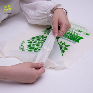 Custom Printed PLA PBAT Cornstarch Biodegradable T-Shirt <b>Bags</b> <b>Compostable</b> Supermarket Shopping <b>Bags</b> EN13432 Certified - Product Image 2