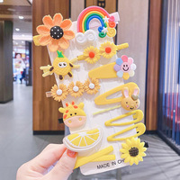 Lot de 14 pinces à cheveux fantaisie en forme d'arc-en-ciel, faites à la main, pour filles et enfants, accessoires capillaires mignons, coffret cadeau