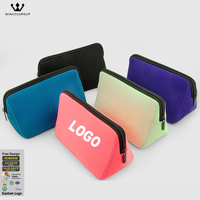 Sac de rangement portable en tissu de plongée pour maquillage et téléphone portable, personnalisable avec logo, pour femme, vente en gros
