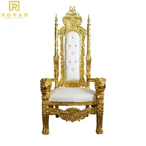 Wedding luxury red and gold king and queen throne chair for velvet cn gua painting royal chair king throne