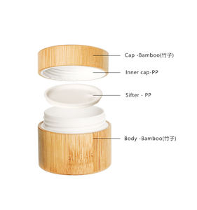 Vente en gros de contenants cosmétiques en bambou, pots à crème de luxe, nouveau design, 5g, 10g, 20g, 30g - Product Image 2
