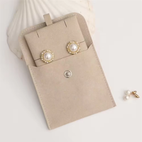 Sac à bijoux personnalisé en microfibre avec coussin d'insertion Pochette à bijoux en velours avec coussin d'insertion Sac d'emballage de bijoux avec logo