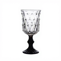 Verre à vin rouge sans anse ni couvercle, style français, gaufré et perlé, haute valeur esthétique, pour usage domestique